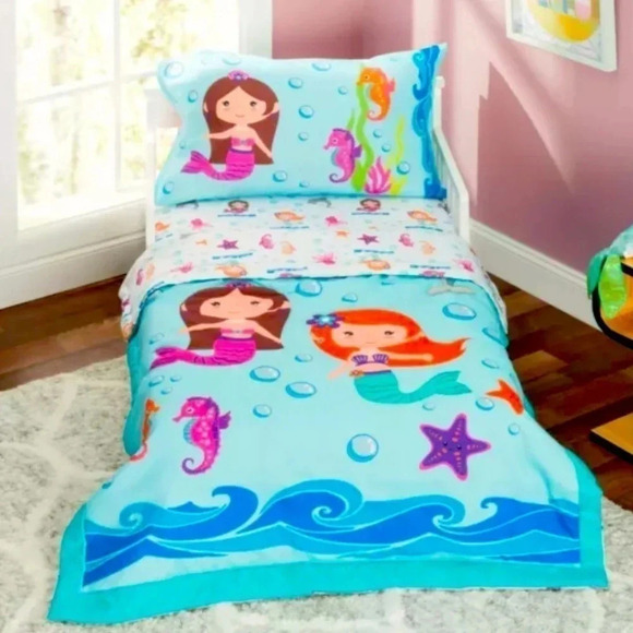 Everyday Kids Underwater Mermaid 4-Piece Twin Size Bed Sheets Set New - Picture 1 of 8